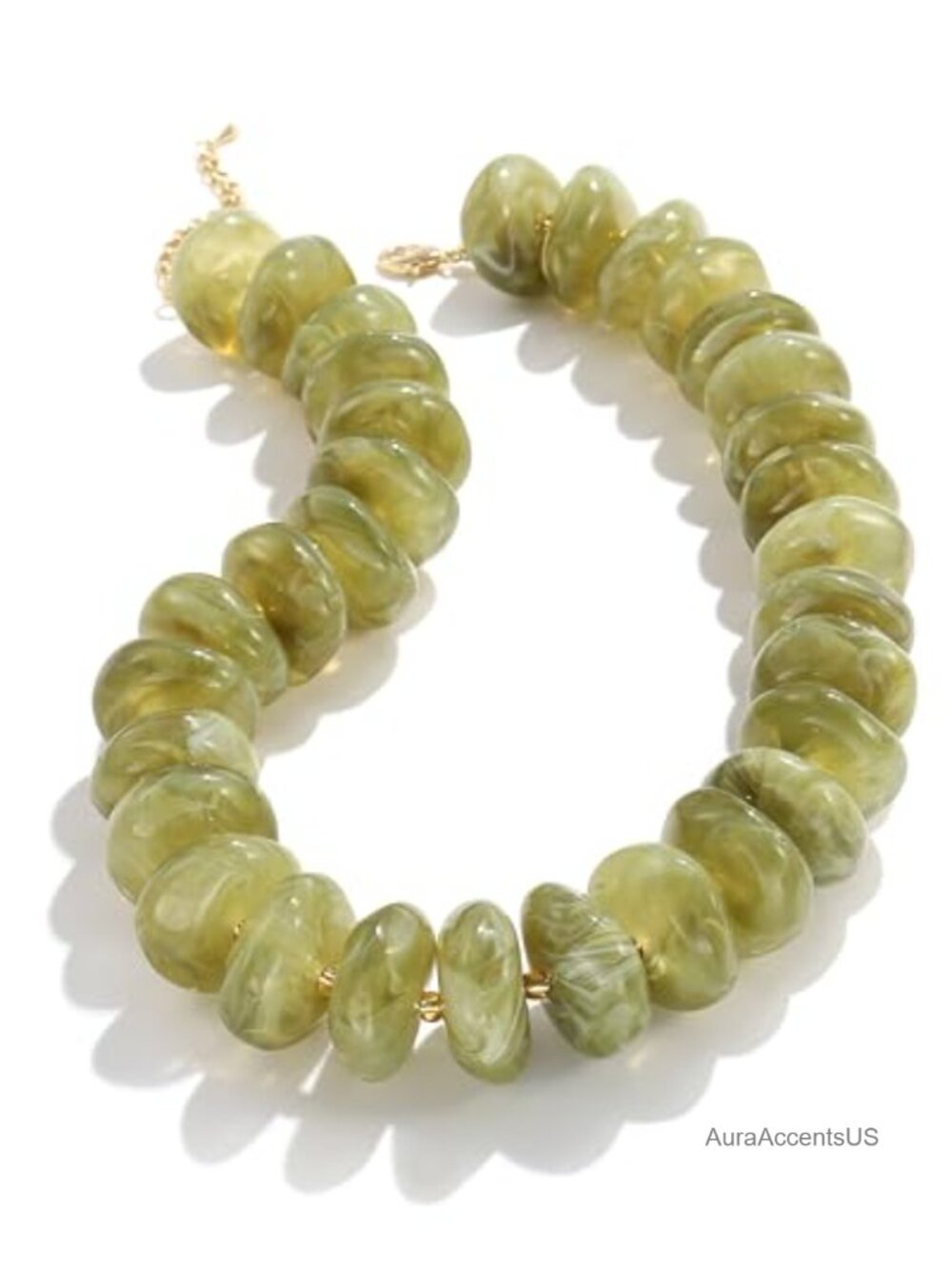 Chunky Beaded Statement Necklace Acrylic Choker